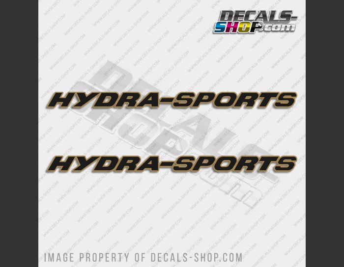 Hydra-Sports Boat Logo Black/Gold Decals Set of 2 x 30"